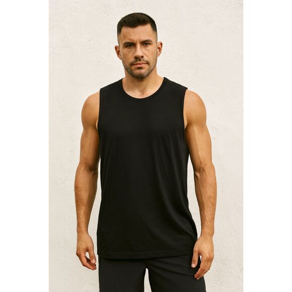 ALO Yoga Black Sports Gym Running Active Tank Top Shirt   Mens Size XL - Picture 1 of 7